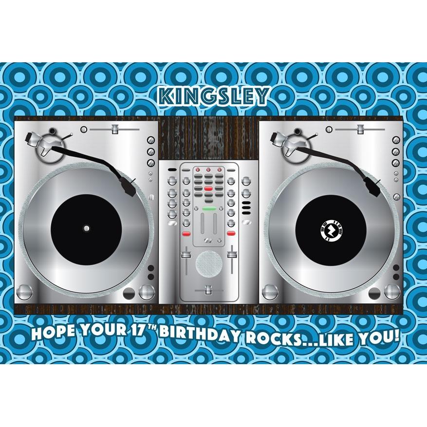 Zapz Birthday Card Retro DJ Vinyl Decks Personalised Augmented Reality  Greetings 
